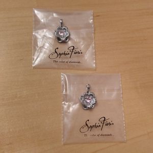 Sophia Fiori 2 Silver with Pink Sapphire Pendants